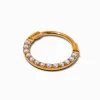 Anneau de piercing de nez à charnière 0,8 mm perle d'imitation acier inoxydable couleur dorée