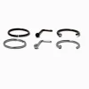Anneau et clous de nez 0,8 mm aux designs variés en titane - Lot de 6