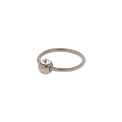 Anneau pour piercing au cartilage 0,8 mm zircon cubique en titane couleur argentée