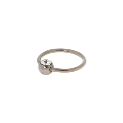 Anneau pour piercing au cartilage 0,8 mm zircon cubique en titane couleur argentée