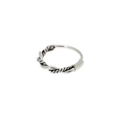 Anneau pour piercing de nez tressé style antique 22 g couleur argenté