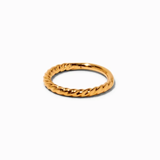 Anneau pour piercing de nez tressé 1,0 mm en titane couleur dorée