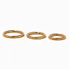 Anneaux pour piercing de nez 1,0 mm aux motifs variés en titane couleur dorée - Lot de 3