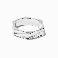 Bague boulon couleur argentée