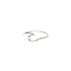 Bague design vague couleur argenté