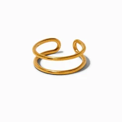 Bague d'orteil basique en acier inoxydable couleur dorée