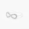 Bague symbole de l’infini décorée couleur argentée