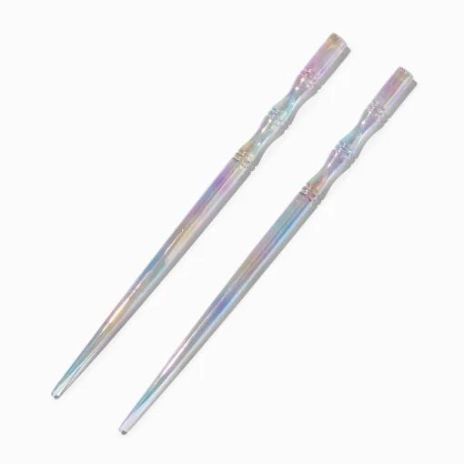Baguettes à cheveux iridescentes - Lot de 2