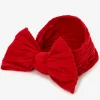 Bandeau à nœud côtelé en nylon Claire's Club - Rouge