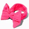 Bandeau à nœud côtelé en nylon Claire's Club - Rose