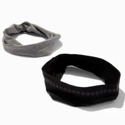 Bandeaux athlétiques gris et noir - Lot de 2
