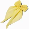 Barrette à nœud à longs pans jaune citron