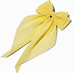 Barrette à nœud à longs pans jaune citron