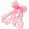 Barrette à nœud à longs pans fée rose tendre