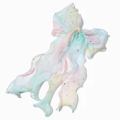 Barrette à nœud à longs pans brillante pastel