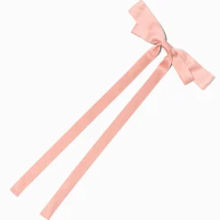 Barrette à nœud à pans extra longs rose tendre