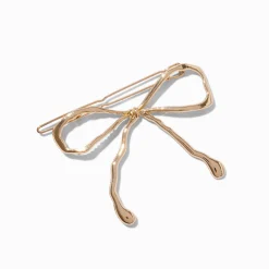 Barrette à nœud en métal couleur dorée