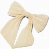 Barrette à nœud en organza couleur ivoire