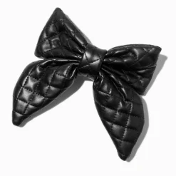 Barrette à nœud matelassé en relief noire