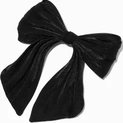 Barrette à nœud organza noire