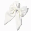Barrette à nœud satiné blanc