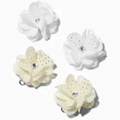 Barrettes à fleurs en mousseline grande occasion Claire's Club - Lot de 4