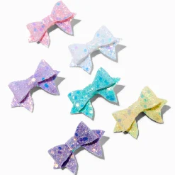 Barrettes à nœud à paillettes pastel Claire's Club - Lot de 6