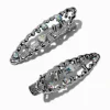 Barrettes cœur dégoulinant iridescentes - Lot de 2