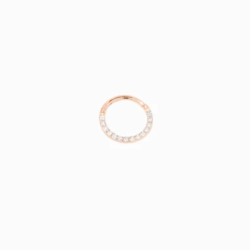 Boucle d’oreille de cartilage à charnière avec strass 1,0 mm couleur doré rose