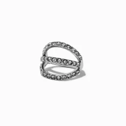 Boucle d'oreille à charnière pour piercing au cartilage 1,0 mm torsadée triple rang couleur argentée