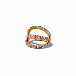 Boucle d'oreille à charnière pour cartilage 1,0 mm triple rang torsadée couleur dorée
