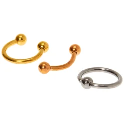 Boucles de cartilage assorties 16 g couleur titanée en métaux mixtes - Lot de 3