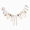 Boucles d’oreilles empilables noires - Lot de 6