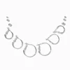 Boucles d’oreilles empilables créoles et boules de tailles graduelles couleur argentée - Lot de 6