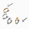 Boucles d’oreilles superposables décorées en métaux mixtes - Lot de 3
