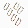 Boucles d’oreilles superposables émaillées colorées squoval couleur dorée - Lot de 3