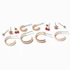 Boucles d’oreilles superposables cerises couleur dorée - Lot de 6