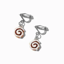 Boucles d'oreilles à clip rouleau à la cannelle