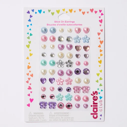 Boucles d'oreilles autocollantes couleur nacrée Claire's Club - Lot de 30