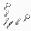 Boucles d'oreilles créoles superposables cowgirl couleur argentée - Lot de 3