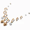 Boucles d'oreilles empilables perle d'imitation cœur couleur dorée - Lot de 6