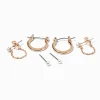 Boucles d'oreilles empilables perle d'imitation et couleur dorée - Lot de 3