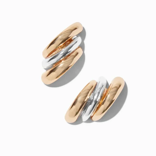 Boucles d'oreilles grappes en métaux mixtes