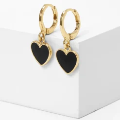 Boucles d'oreilles huggies cœur 10 mm couleur dorée