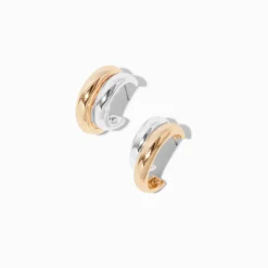 Boucles d'oreilles épaisses en métaux mixtes