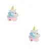 Boucles d'oreilles sorbet licorne en argent