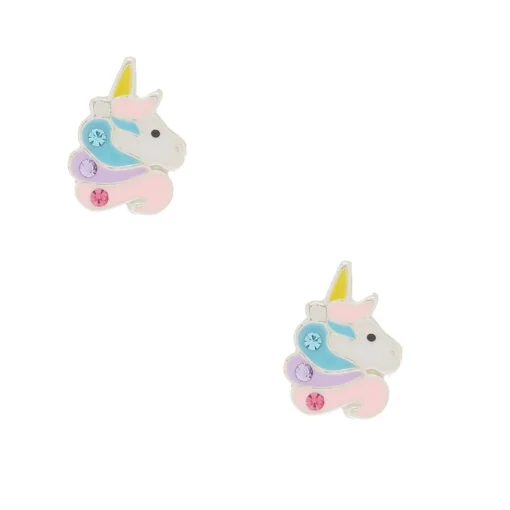 Boucles d'oreilles sorbet licorne en argent