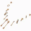 Boucles d'oreilles superposables étoile et lune couleur dorée - Lot de 6