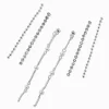 Boucles d'oreilles superposables perle d'imitation chaîne de strass couleur argentée - Lot de 3
