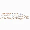 Boucles d'oreilles variées papillons et roses - Lot de 20